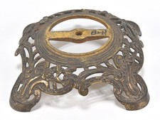LARGE VINTAGE B & H VICTORIAN CAST METAL LAMP BASE BRASS FINISH picture