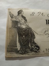 Vintage 1871 Fitchburg Mass Rollstone National Bank Check Nice Artwork 🎨  picture