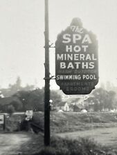 QC Photograph Old Road Sign 1955 SPA HOT Mineral Baths Pool Rooms Motel THE SPA picture