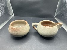 PINE RIDGE SIOUX POTTERY - CREAMER AND BOWL - SIGNED O. COTTIER - TWO PIECES picture