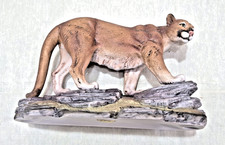 Cougar Mountain Lion Puma Cat Porcelain Animal Figurine Andrea By Sadek 5616 picture
