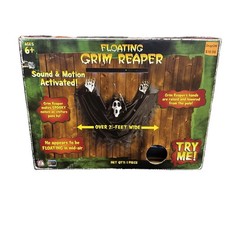Vtg 2007 Gemmy Animated Floating Grim Reaper Ghost Scream Face Halloween. *Read* picture
