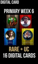 PRIMARY Week 6 RARE/UC Purple Yellow Red Blue 16 Card Topps Star Wars Trader picture