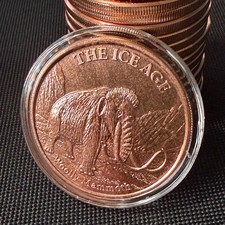 Ice Age Woolly Mammoth 1 oz .999 Copper Round in Capsule – Prehistoric Series picture