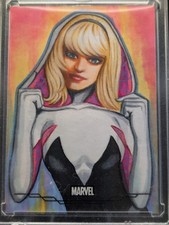 Topps Chrome Marvel GHOST SPIDER Gwen Stacey Sketch Frank Kadar BLACK LABEL SSP picture