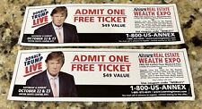 DONALD TRUMP LIVE- THE LEARNING ANNEX REAL ESTATE WEALTH EXPO TICKETS- RARE 2pc picture