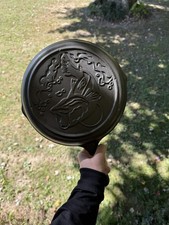 Vintage 90s Lodge 10” 3 Notch Wildlife Series Bass Skillet picture