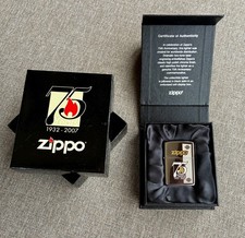 ZIPPO - 75TH ANNIVERSARY LIGHTER - 1932-2007 - NIB - MINT - UNFIRED picture