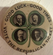 1916 Charles Evans Hughes New Jersey Quad Presidential Campaign Pinback Button picture