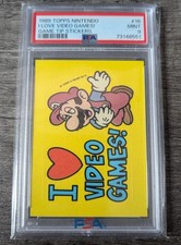 1989 TOPPS NINTENDO GAME TIP STICKERS #16 I LOVE VIDEO GAMES PSA 9-RARE πβπ΅οΈ picture