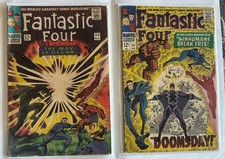 Fantastic Four #53 #59 Marvel Stan Lee Silver Age 1966 1967 Comic Book Lot Of 2 picture