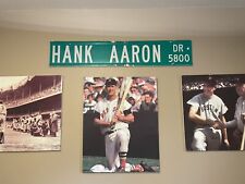 HANK AARON STREET SIGN  **ACTIAL USED STREET SIGN** 4’x9” picture