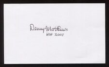 Denny Matthews Signed 3x5 Index Card Vintage Autographed Baseball Signature HOF picture