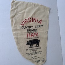 Vintage Virginia Country Ham Muslin Sack Atlantic And Pacific Tea Co Unused NOS picture