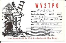 QSL  1962 Kenilworth New Jersey    radio card picture