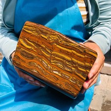 14.87LB Large Natural Tiger Eye Quartz Crystal Polished Healing Sample 5594 picture