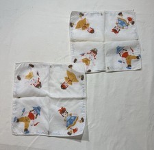 Vintage BROWNIE / GIRL SCOUT Square Cotton HANDKERCHIEFS Early 1960's picture