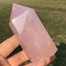 250g Natural Pink Rose Quartz Hand cavend Crystal Pillar Reiki 1pc,6920A picture