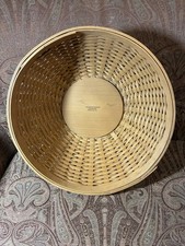 Longaberger Handwoven Storage Basket w/ Wood Base 2002 Large Round 13x13x7 picture