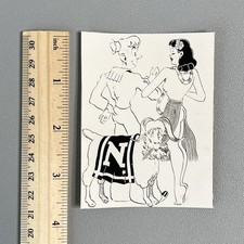 Vintage 1940s US Navy USNA Bill the Goat Mascot Sailor Pinup Photo Velox Paper picture
