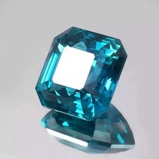 Indicolite Tourmaline 4.80Ct Blue Green Asscher Gem For Jewelry Making 9.5x9x5mm picture