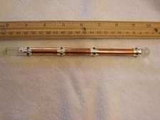 Copper wand healing stick crystal sphere point garnet w/ sterling silver 7.5