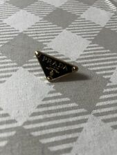 Gold Tone Black Enamel Prada Triangle Logo Hardware Replacement  picture