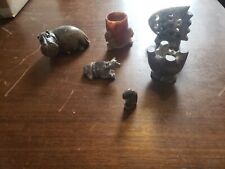 Vintage Soapstone Carved Stone Animals and Statues picture