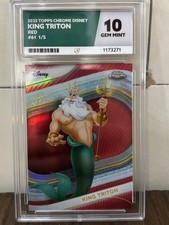 2025 Topps Chrome Disney - KING TRITON - RED REFRACTOR 1/5 - ACE 10 PERFECT SUBS picture