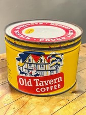 Vintage Old Tavern Coffee Can 1 Lb Tin Lee & Cady Detroit MI Antique Advertising picture