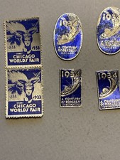 1933-34 Century Of Progress World's Fair Poster Stamps, Stickers (6 pcs) picture