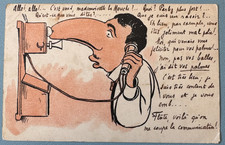 CPA Fantasy Humorous Téléphone Nez, Oversize, Caricature Postcard picture