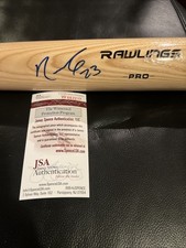 Nelson Cruz Autographed Baseball Blond Bat Stick JSA Rangers / Orioles/. picture
