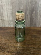 Vintage Green Glass Apothecary Bottle w/ Original Cork picture