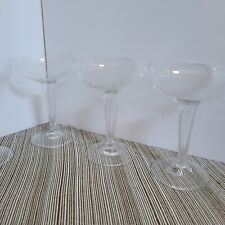 Art Deco Crystal Champagne Hollow Stem Glasses Set Of 5 1930's  picture