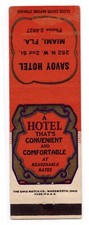 c1940s Savoy Hotel NW 2nd Street Miami Florida FL Vintage Matchbook Cover picture