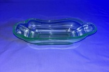 4 Rare Vintage Blue/Green Uranium Glass Banana Split Sundae Boats picture