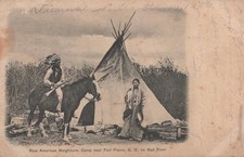 1906 B/W Postcard Native American Family near Ft Pierre South Dakota Bad River picture