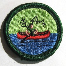 Rare 1955-1963 Girl Scout CANOEING BADGE Canoe River Paddling Water Sport Patch picture
