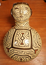 Vintage Terra Cotta pottery figural face vessel Peruvian amazon 20thC picture