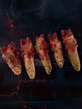 5 Pcs Bloody Severed Halloween Horror Prop Scary Realistic fingers picture