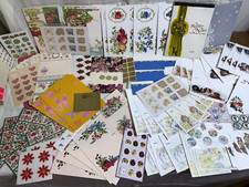 Vtg Huge Lot 158 Fold-Over Just-a-Note Retro Postalettes Card Stationery & Seals picture