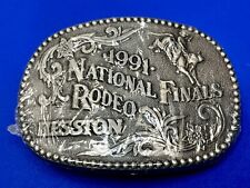 1991 ADM NATIONAL FINALS RODEO ADULT SIZE  NFR NOS WESTERN COWBOY BELT BUCKLE picture