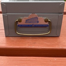 Vintage Pan-American Life Insurance Metal Safety Deposit Lock Box picture