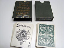 Circa 1919 A. Dougherty 7s and 8s Double Pinochle Playing Cards, Green Back picture