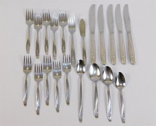 Vtg Oneida ROSEANNE Stainless Flatware Forks Spoons Knives Lot Of 21 Pcs picture