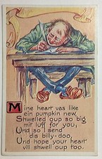 Man Writing Love Letter Poem Vintage Standard Postcard Unposted picture