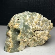 549G Natural Crystal Mineral Specimen.Grape Agate.Hand-carved Skull.Statue.FE picture