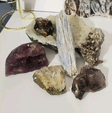7 Raw Specimen Set - Rough Gemstones Assorted - Mixed Lot Healing Crystals Sp69 picture