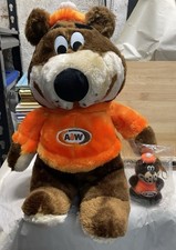 Vintage A&W Root Beer Bear 15 Inch Plush And 4 Inch Vintage Plush Sealed picture